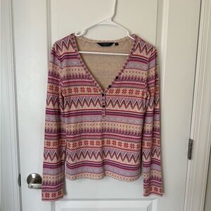 Vineyard Vines Cashmere Beige and Pink Top